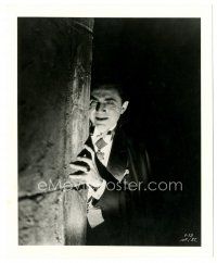9t493 DRACULA re-strike 8x10 still '60s great close up of vampire Bela Lugosi lurking in shadows!