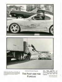 9t519 FAST & THE FURIOUS 8x10 still '01 cool images of Paul Walker in Toyota Supra, Vin Diesel