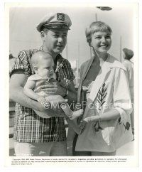 9t134 GIRL MOST LIKELY candid 8x10 still '57 producer Stanley Rubin with wife & baby son on set!