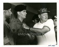 9t145 GREEN BERETS candid 8x10 still '68 director John Wayne grabs Jim Hutton in demonstration!