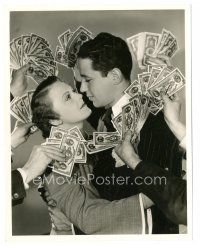 9t620 HOT MONEY 8x10 still '36 wacky portrait of Beverly Roberts & Alexander w/ cash by Longworth!