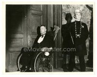 9t621 HOUSE OF WAX 8x10 still '53 great close up of Vincent Price in wheelchair by wax cop statue!