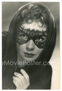 9t654 JEAN SIMMONS 6x9 still '50s great super close portrait wearing cool lace mask!