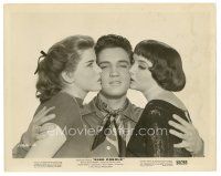 9t674 KING CREOLE 8x10 still '58 Elvis Presley between beautiful Dolores Hart & Carolyn Jones!