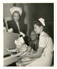9t180 LADY IS WILLING candid 8x10 still '42 Dietrich & director Leisen watch baby at piano!