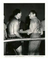 9t682 LEATHER PUSHERS 8x10 still '40 Richard Arlen prepares to knock out Parker in boxing ring!