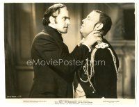 9t684 LES MISERABLES 7.5x9.75 still '35 close up of Fredric March choking Charles Laughton!