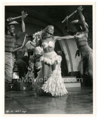 9t820 PETTY GIRL 8x10 still '50 sexy Joan Caulfield in skimpy feathered outfit dances to calypso!