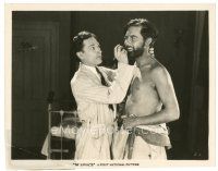9t247 SAVAGE candid 8x10 still '26 Ben Lyon has the finishing touches put on his makeup!