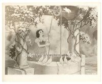 9t883 SNOW WHITE & THE SEVEN DWARFS 8x10 still '37 great close up of her at well with birds!