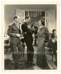 9t910 SUZY 8x10 still '36 Cary Grant in uniform between Franchot Tone & Benita Hume at party!