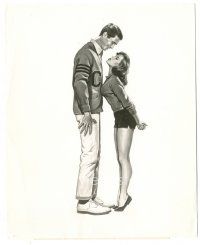 9t913 TALL STORY 8x10 still '60 art of basketball player Anthony Perkins & sexy young Jane Fonda!