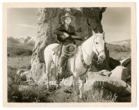 9t919 TEX RIDES WITH THE BOY SCOUTS 8x10 still '37 Tex Ritter w/ guitar on his horse White Flash!
