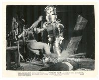 9t942 TOBOR THE GREAT 8x10 still '54 great image of man-made funky robot attacking men!
