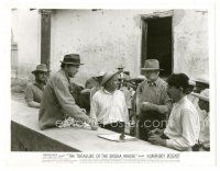 9t951 TREASURE OF THE SIERRA MADRE 8x10 still '48 Humphrey Bogart, Huston & Holt with old man!