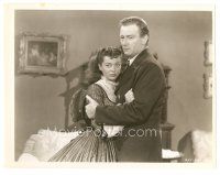 9t978 WAKE OF THE RED WITCH 8x10 still '49 close up of John Wayne in suit holding Gail Russell!