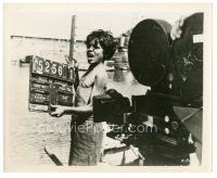 9t291 WEST OF ZANZIBAR candid 8x10 still '54 great image of boy in front of camera with clapboard!
