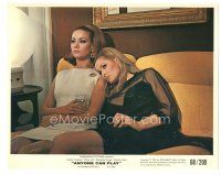 9t006 ANYONE CAN PLAY color 8x10 still '68 close up of Ursula Andress & Claudine Auger with drink!