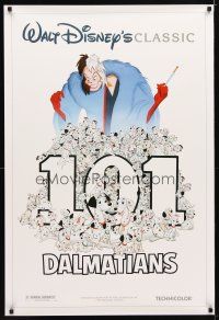 9w545 ONE HUNDRED & ONE DALMATIANS DS 1sh R91 most classic Walt Disney canine family cartoon!