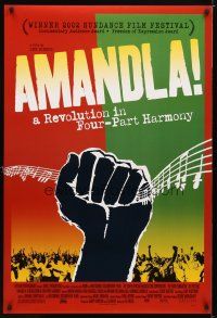9w025 AMANDLA DS 1sh '02 colorful art from South African musical revolution!
