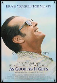 9w033 AS GOOD AS IT GETS int'l DS 1sh '98 great close up smiling image of Jack Nicholson as Melvin!