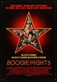 9w073 BOOGIE NIGHTS DS 1sh '97 Burt Reynolds, John C. Reilly, Mark Wahlberg as Dirk Diggler!