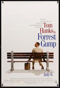 9w210 FORREST GUMP advance 1sh '94 Tom Hanks sits on bench, Robert Zemeckis classic!