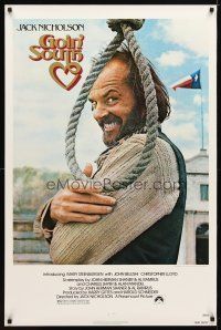9w233 GOIN' SOUTH 1sh '78 great image of smiling Jack Nicholson by hanging noose in Texas!