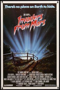 9w309 INVADERS FROM MARS PG style 1sh '86 Tobe Hooper, art by Rider, no place on Earth to hide!
