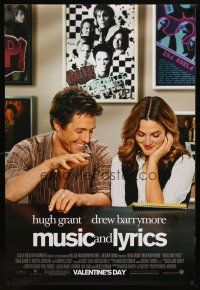 9w499 MUSIC & LYRICS advance DS 1sh '07 Hugh Grant & pretty Drew Barrymore!