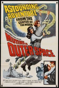 9w500 MUTINY IN OUTER SPACE 1sh '64 wacky sci-fi, astounding adventure from the moon's center!