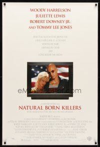 9w510 NATURAL BORN KILLERS 1sh '94 Oliver Stone, Woody Harrelson & Juliette Lewis on TV!