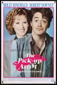 9w581 PICK-UP ARTIST int'l 1sh '87 great close image of Robert Downey Jr. & Molly Ringwald!