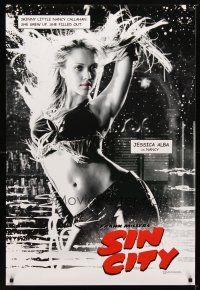9w002 SIN CITY teaser DS 1sh '05 Frank Miller comic, black & white image of sexy Jessica Alba!
