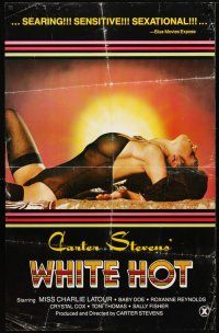 9w834 WHITE HOT 1sh '89 Carter Stevens directed, super-sexy image, Miss Charlie Latour!