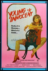 9w839 WILD INNOCENTS 1sh '82 woman's body, child's mind, sexy Young & Innocent art, Ron Jeremy!