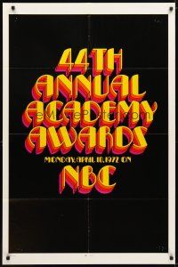 9x010 44th ANNUAL ACADEMY AWARDS 1sh '72 NBC television, cool title design!