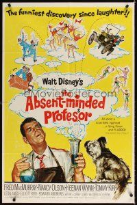 9x015 ABSENT-MINDED PROFESSOR 1sh R67 Walt Disney, Flubber, Fred MacMurray in title role!