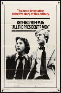 9x029 ALL THE PRESIDENT'S MEN 1sh '76 Dustin Hoffman & Robert Redford as Woodward & Bernstein!