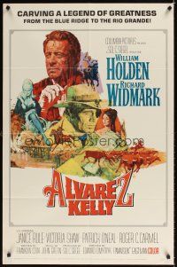 9x034 ALVAREZ KELLY 1sh '66 renegade adventurer William Holden & reckless Colonel Richard Widmark