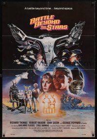 9x074 BATTLE BEYOND THE STARS 1sh '80 Richard Thomas, Robert Vaughn, Gary Meyer sci-fi art!