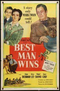 9x090 BEST MAN WINS 1sh '48 The Celebrated Jumping Frog of Calaveras County by Mark Twain!