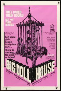 9x094 BIG DOLL HOUSE 1sh '71 artwork of Pam Grier whose body was caged, but not her desires!