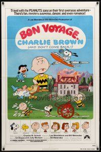 9x120 BON VOYAGE CHARLIE BROWN 1sh '80 Peanuts, Charles M. Schulz art, Snoopy!
