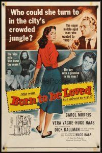 9x122 BORN TO BE LOVED 1sh '59 innocent teen seduced, who could she turn to?