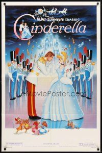 9x169 CINDERELLA 1sh R87 Walt Disney classic romantic cartoon, image of prince & mice!