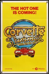 9x185 CORVETTE SUMMER teaser 1sh '78 cool different art of custom Chevrolet Corvette!