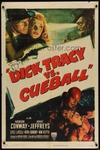 9x211 DICK TRACY VS. CUEBALL style A 1sh '46 detective Morgan Conway vs crazed villain Dick Wessel!