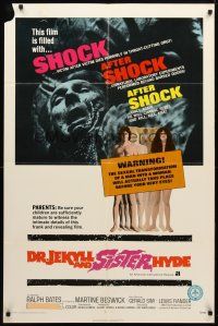 9x226 DR. JEKYLL & SISTER HYDE 1sh '72 sexual transformation of man to woman actually takes place!