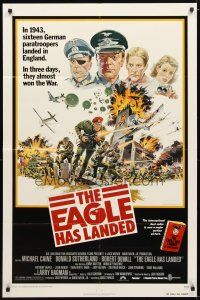 9x238 EAGLE HAS LANDED 1sh '77 art of Michael Caine in WW II by Robert Tanenbaum!